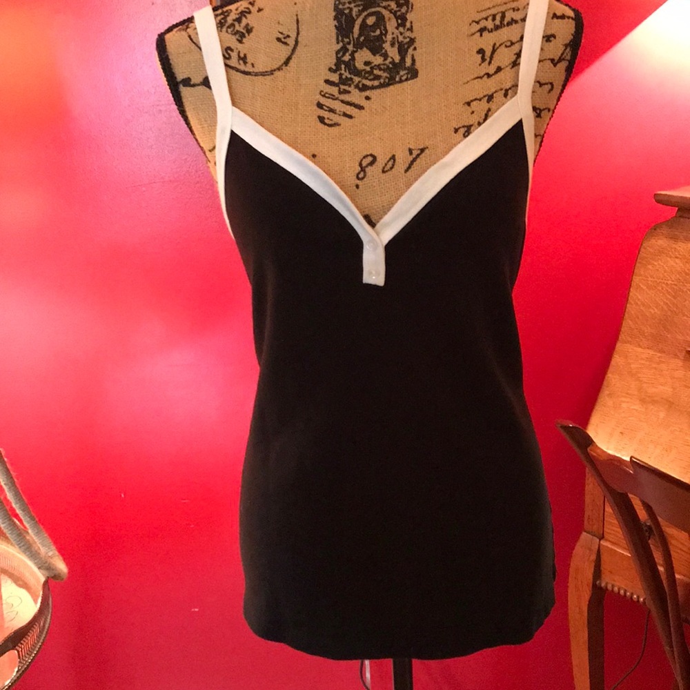 Ann Taylor Loft Black/White Tanktop